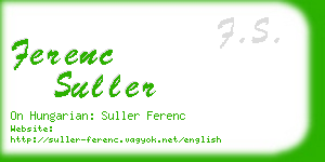 ferenc suller business card